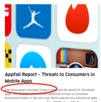 Appfail report from the Norwegian Consumer Services
